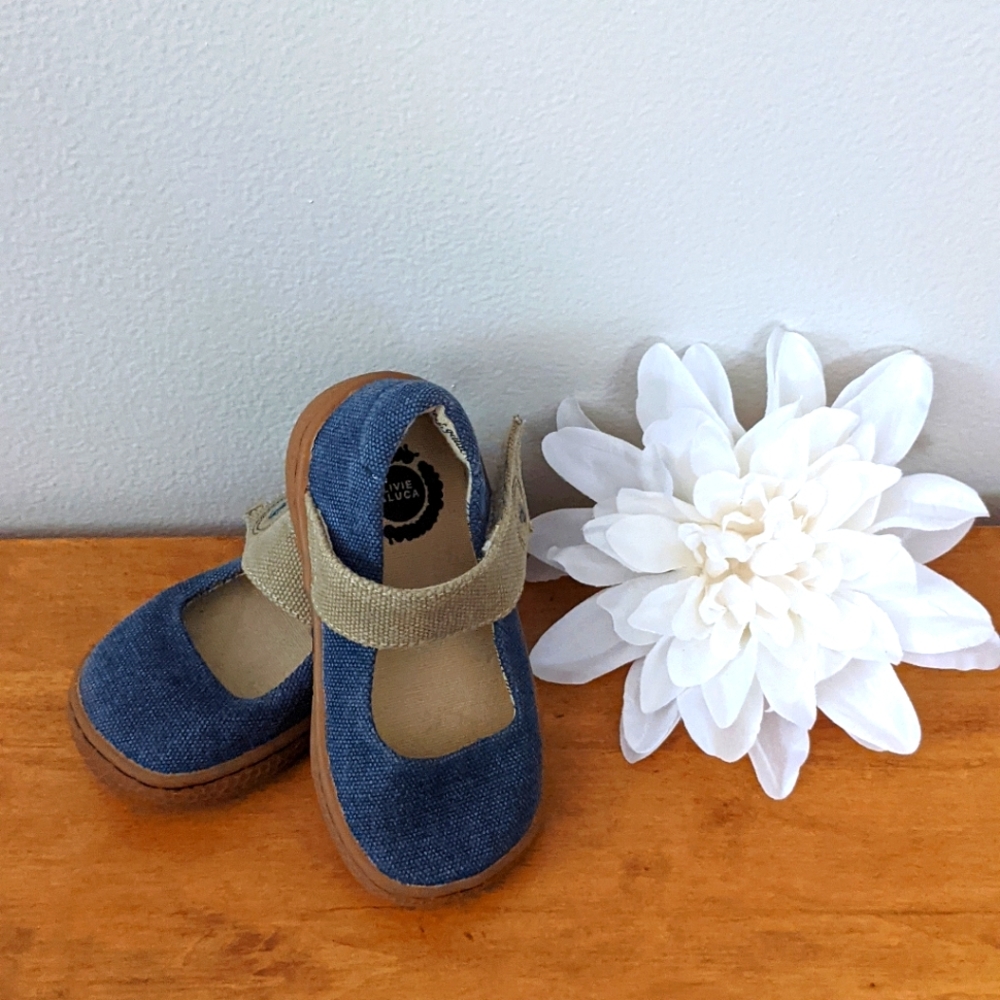 LIVIE AND LUCA Blue and Tan Mary Janes - Like New Condition